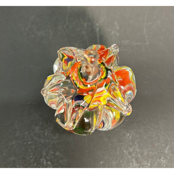 Art Glass Paperweights, Harvest Theme Confetti and Crimson, VTG Japan Lot of 2 - Picture 4 of 9